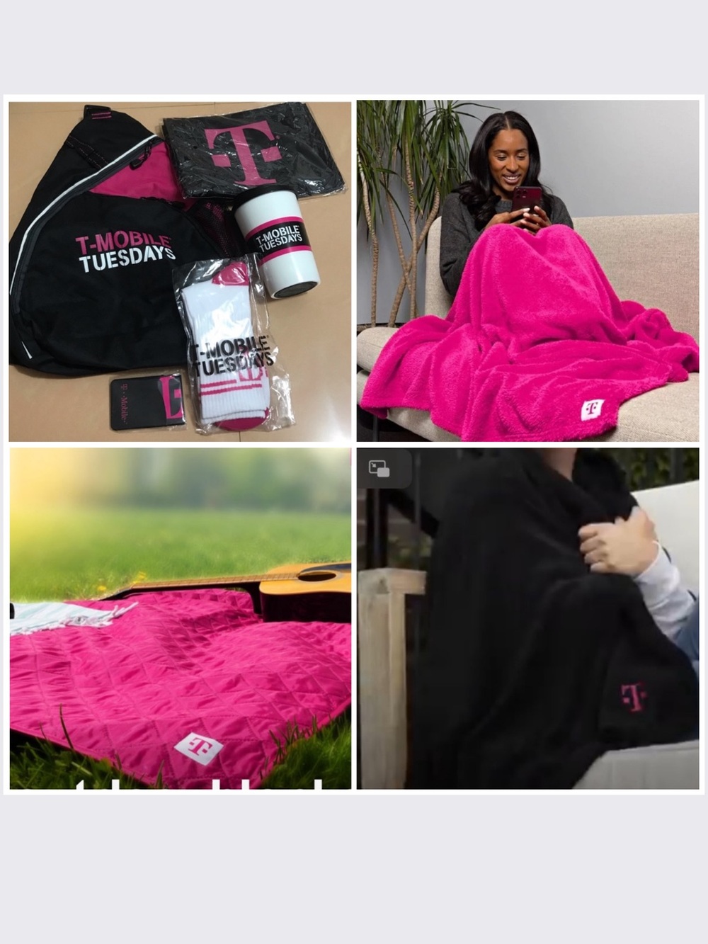 T-Mobile Plush Throw Blanket - Cozy Fleece, T-Mobile Backpack